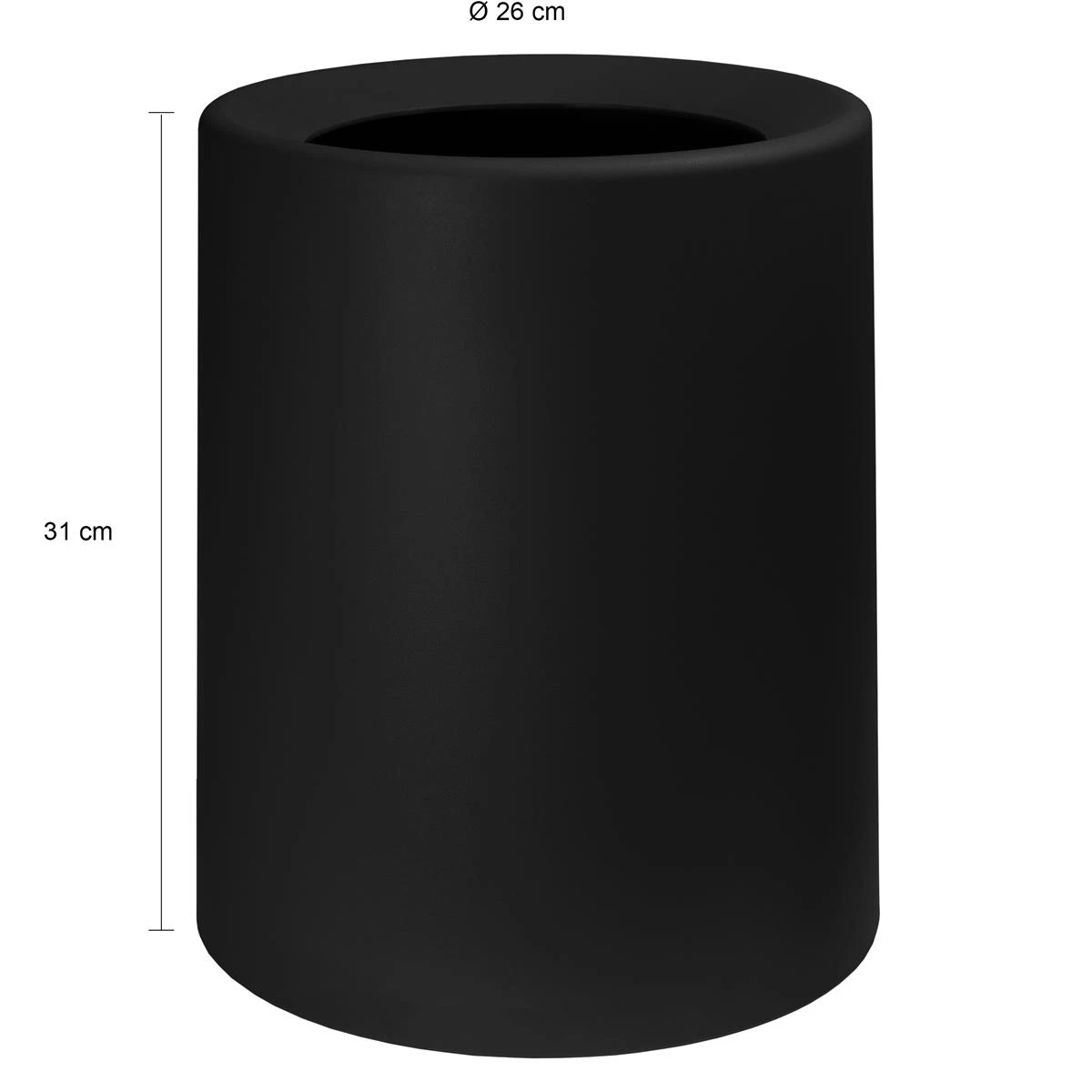 QUVIO Prullenbak Plastic Met Binnenemmer - 12 L - Zwart - Afbeelding 3