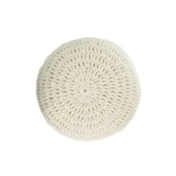 Kave Home - Kussen Magnolia Rond 100% Wol In Wit Ø 45 Cm