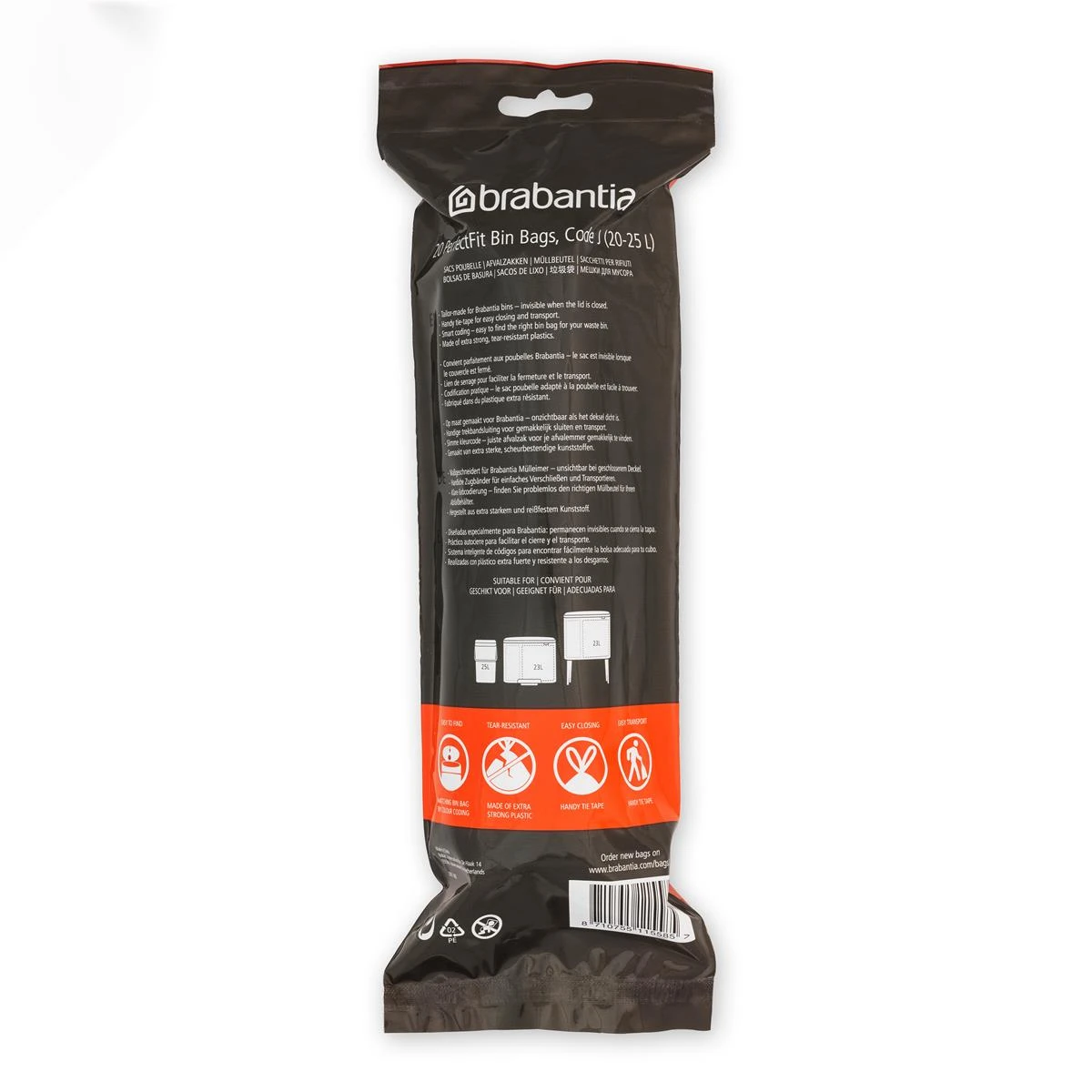 Brabantia Type J PerfectFit Jaarverpakking Afvalzak 20-25 Liter - 120 Stuks - Afbeelding 8