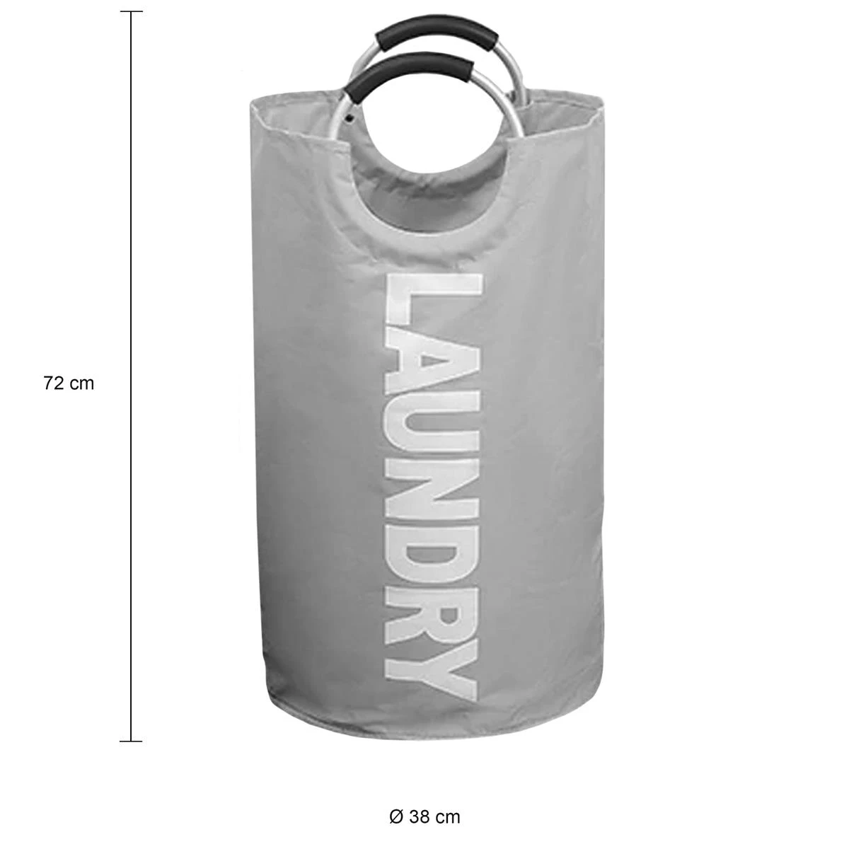 QUVIO Wasmand Met Handvaten - LAUNDRY - Lichtgrijs - Afbeelding 3