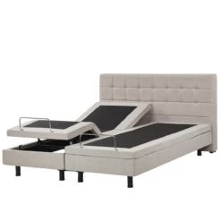 Beliani - DUKE - Tweepersoonsbed - Beige - 160 X 200 Cm - Polyester