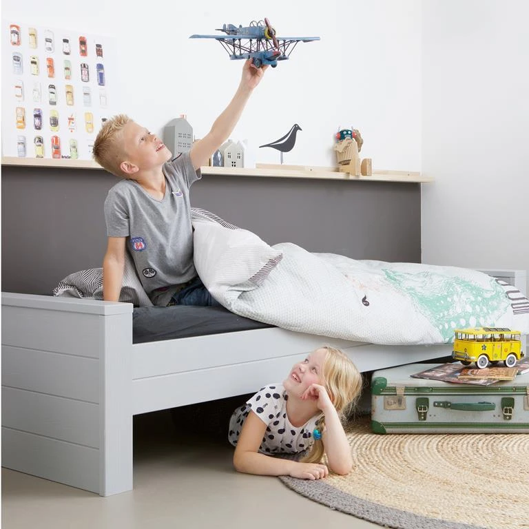 Woood Dennis Bed 90 X 200 Cm - Grijs - Afbeelding 4