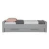 WOOOD Dennis Bed Incl. Bedlade - Grenen - Betongrijs - 219x53x95
