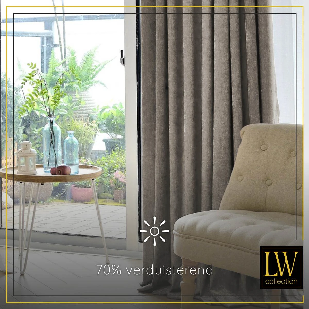 LW Collection Kant En Klaar Gordijnen Taupe 140x270cm - Afbeelding 7