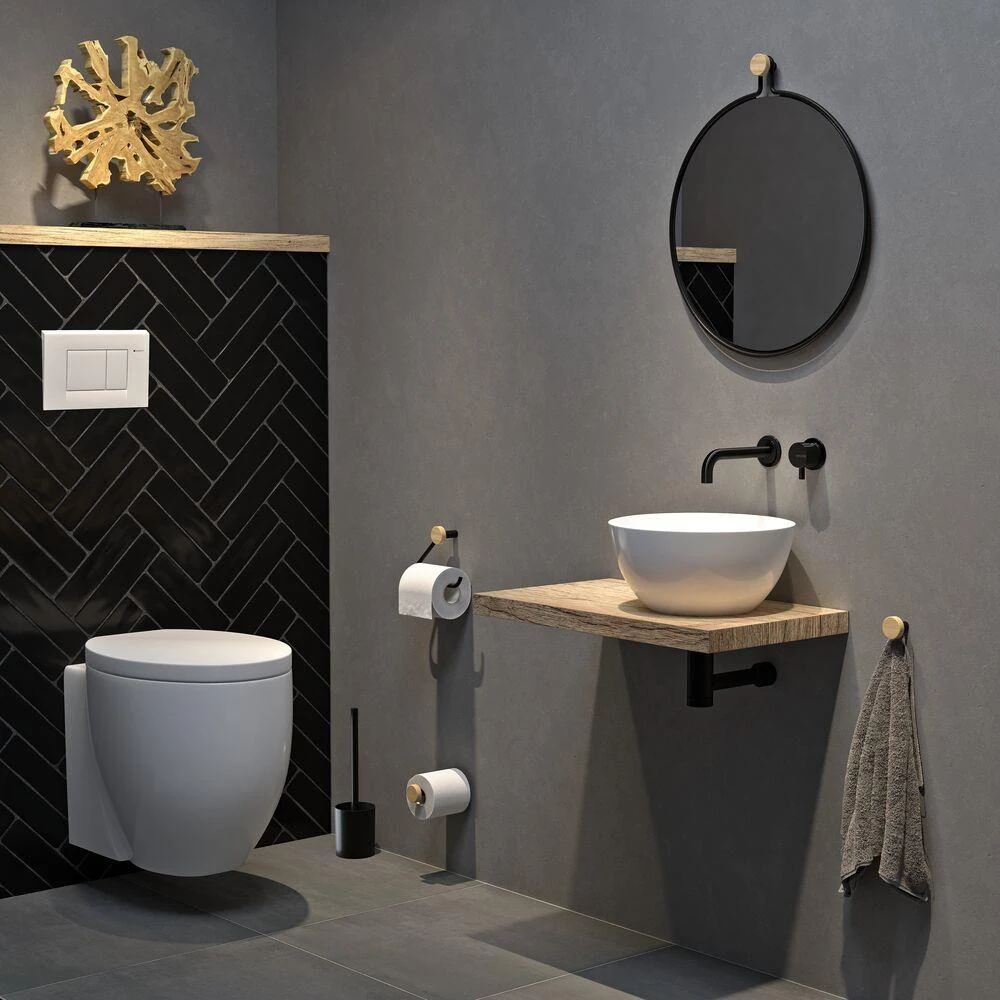 Tiger Sem Toiletborstel Met Houder - Zwart - Afbeelding 3