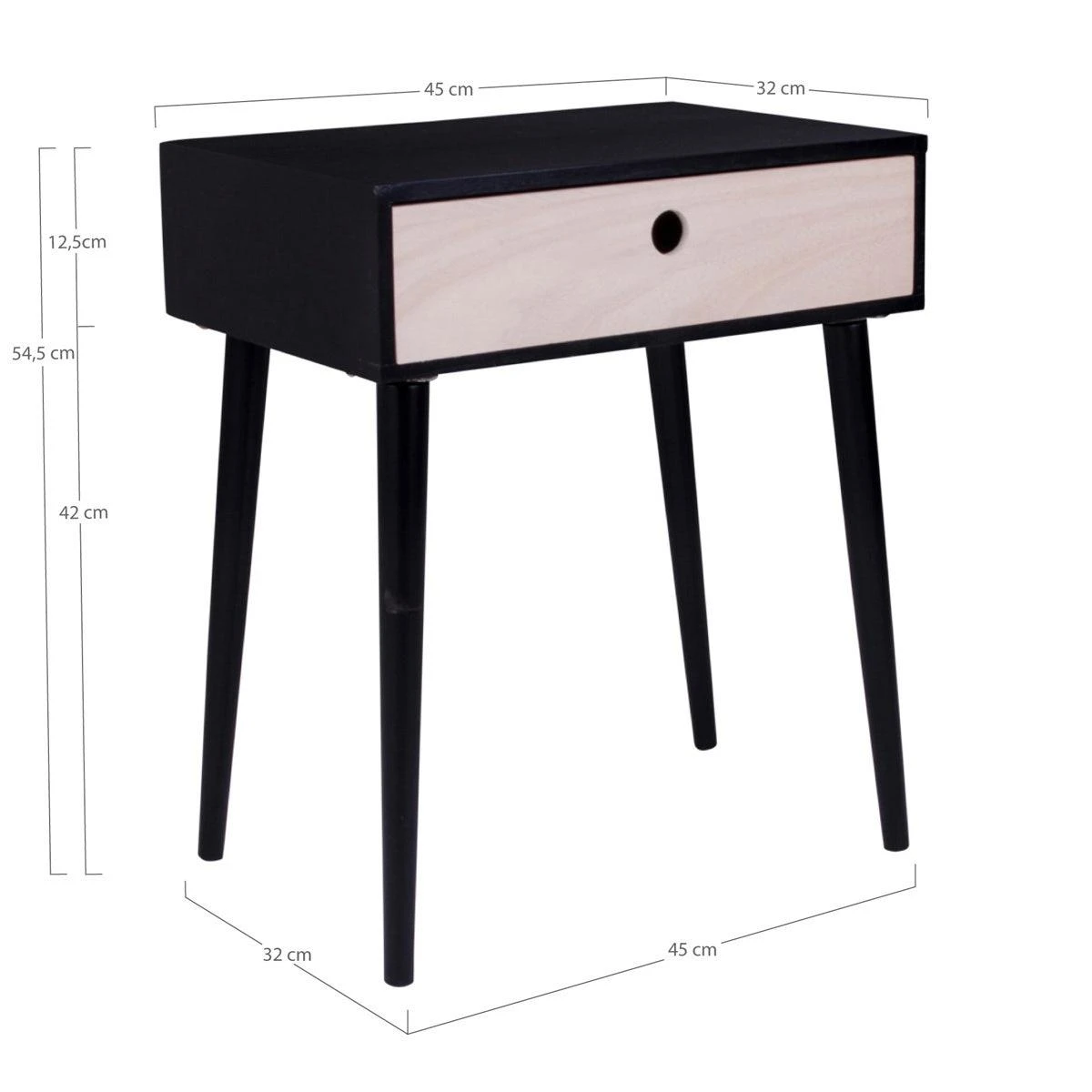 Artichok Elise Houten Nachtkastje Zwart - Afbeelding 3