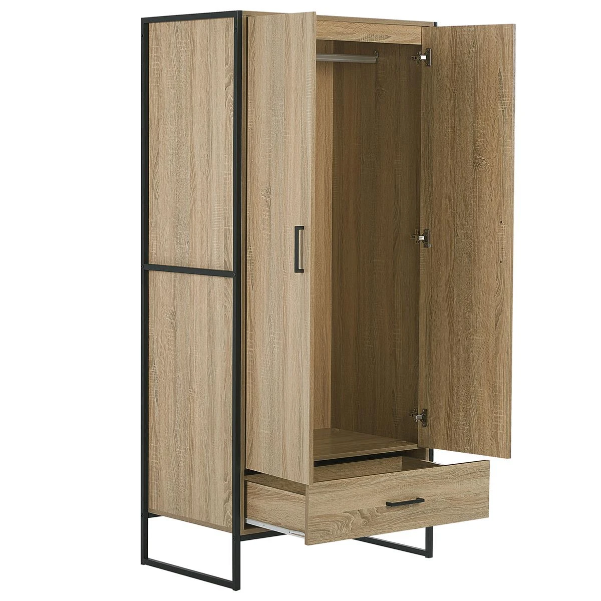 Beliani - SCHWEDT - Wandkast - Lichte Houtkleur - Vezelplaat - Afbeelding 3