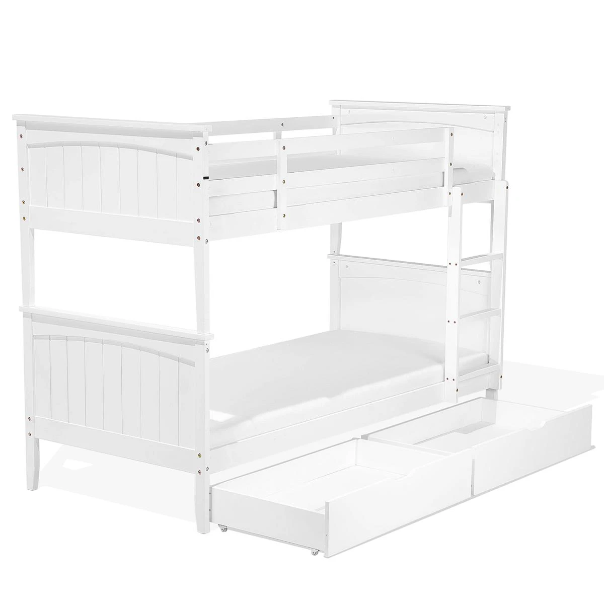 Beliani-ALBON-Stapelbed Met Opbergruimte-Wit-90 X 200 Cm-Dennenhout - Afbeelding 4