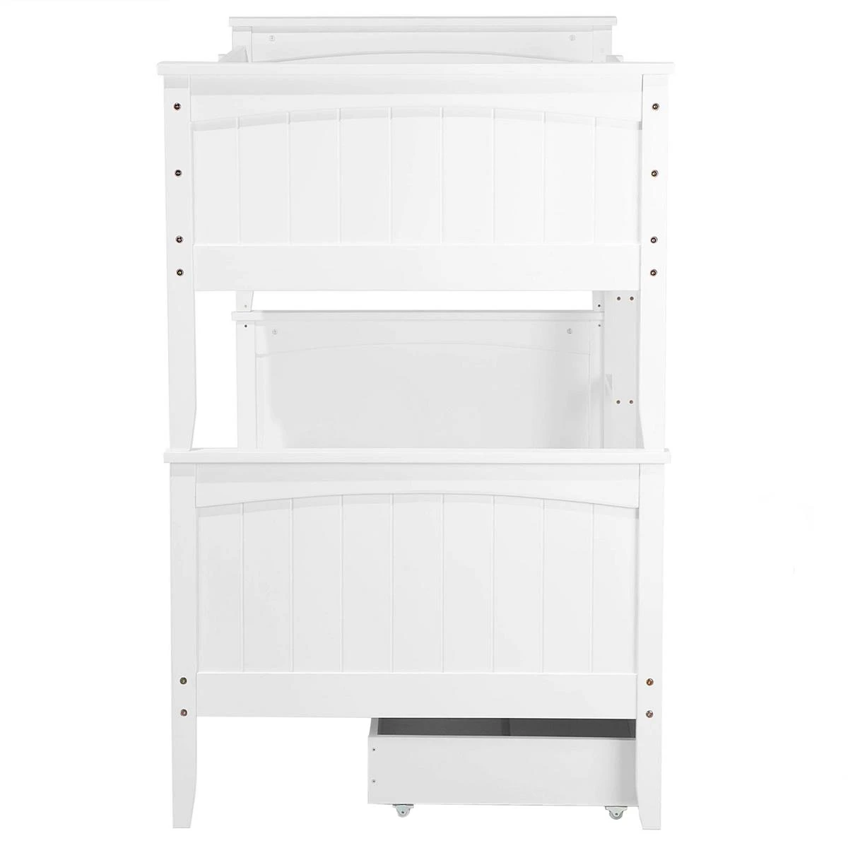 Beliani-ALBON-Stapelbed Met Opbergruimte-Wit-90 X 200 Cm-Dennenhout - Afbeelding 5