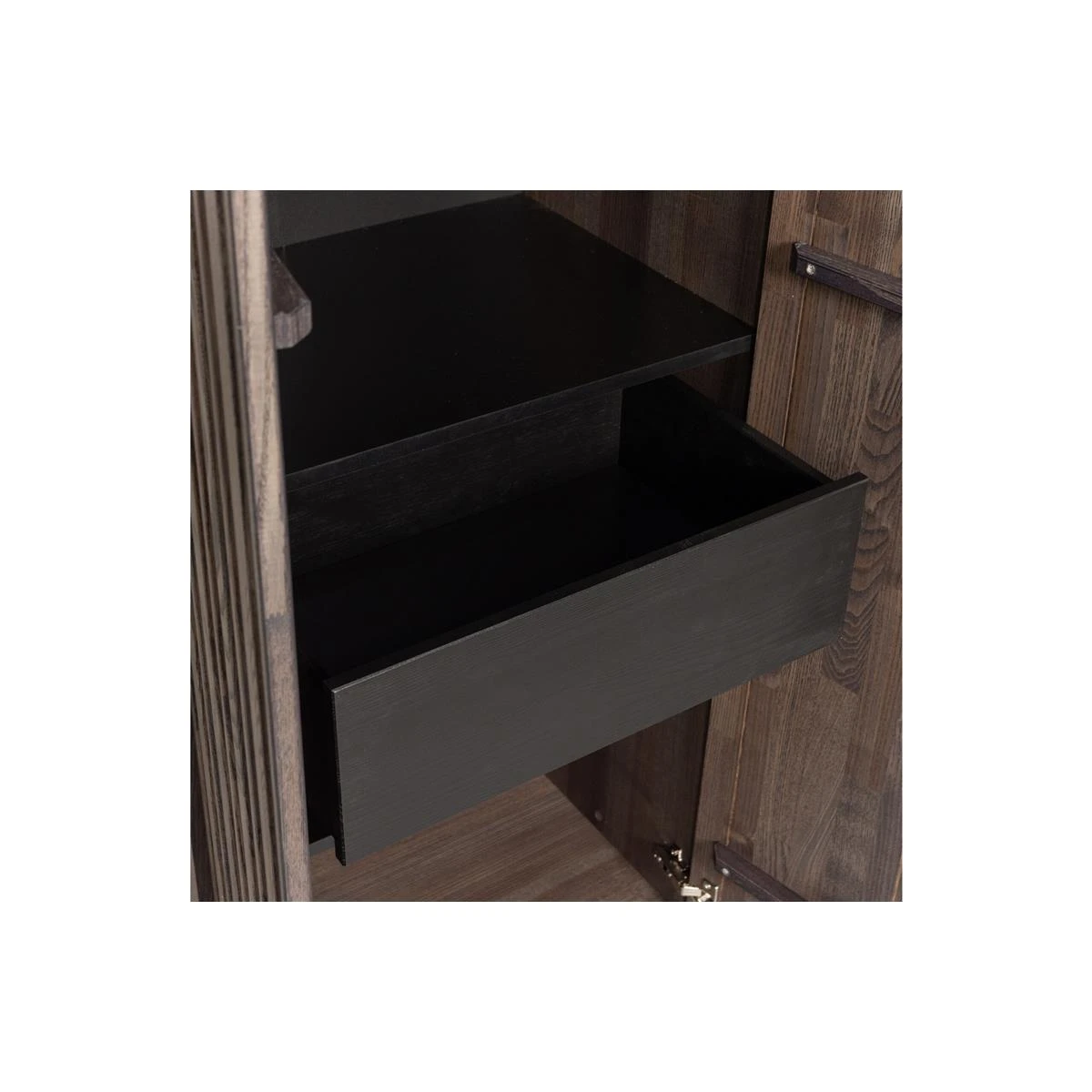 WOOOD Exclusive New Gravure Hoge Kast - Essen - Espresso - 210x60x42 - Afbeelding 11