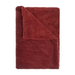 Mistral Home - Plaid-Polyester-Corduroy Sherpa-150x200 Cm-Rood