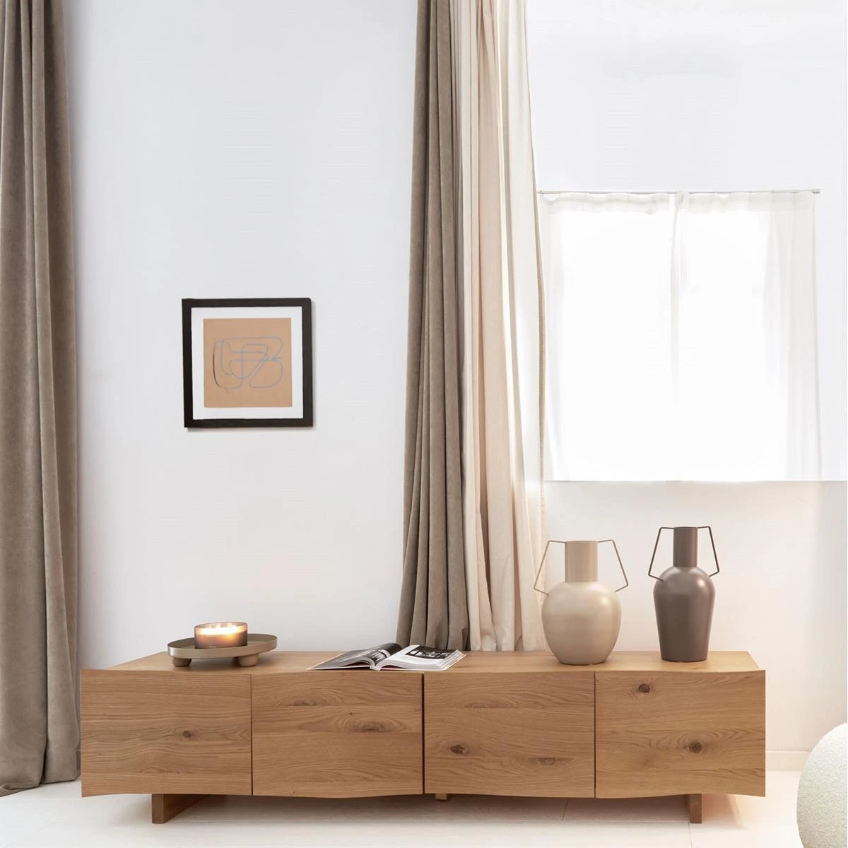 Kave Home Marja Gordijnen 140 X 270 Cm - Beige - Afbeelding 2