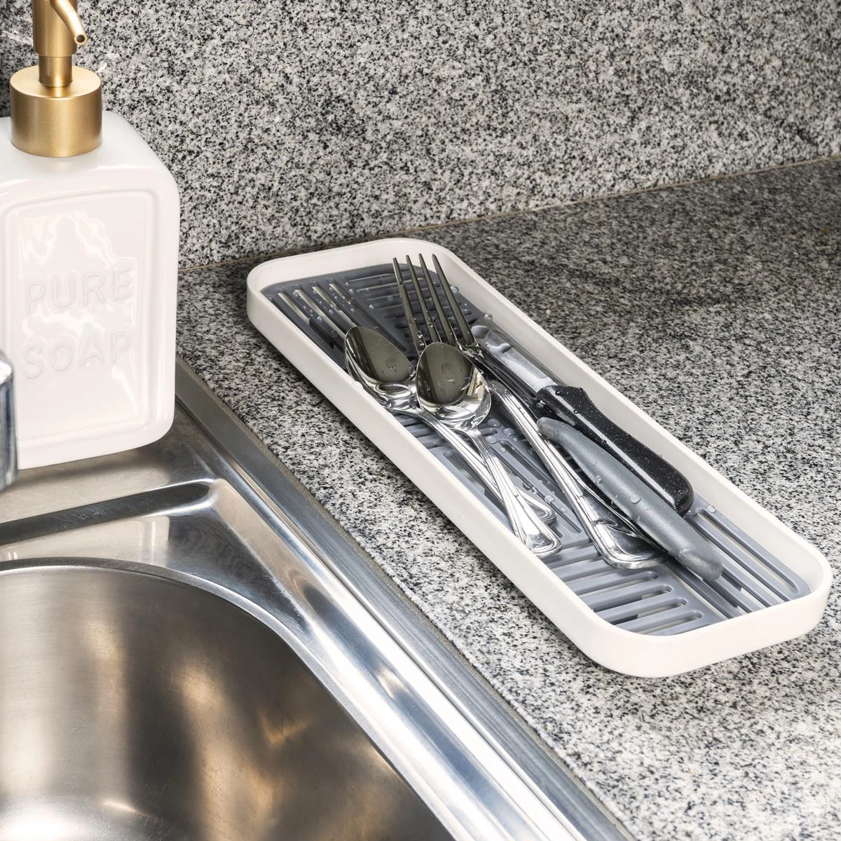 QUVIO Afdruipplaat - Grijs - S - Afbeelding 6