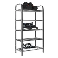 QUVIO Schoenenrek RVS Met 5 Planken