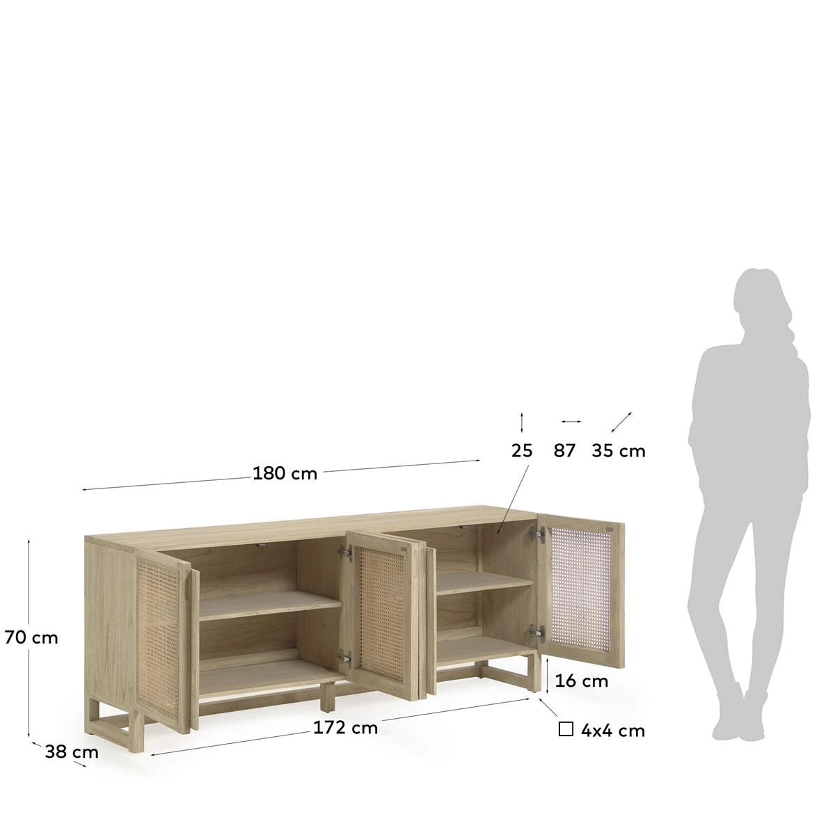 Kave Home - Rexit 4-deurs Massief En Gefineerd Wit Cederhouten - Afbeelding 12