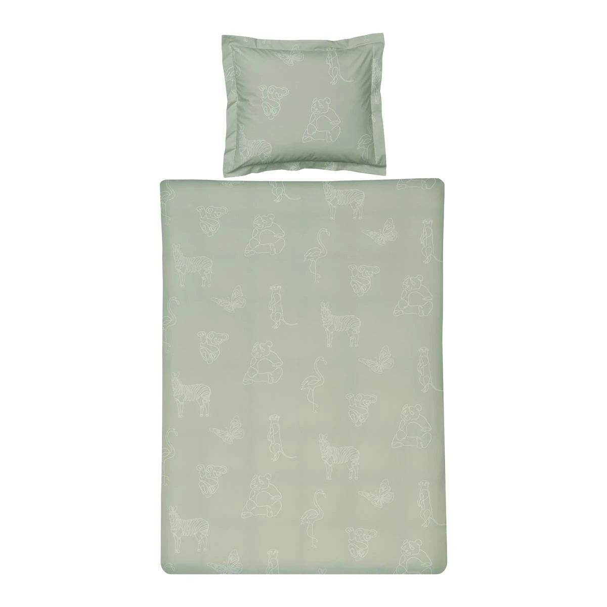 Vandyck Animal Kids Kinderdekbedovertrek 120 X 150 Cm - Pale Olive