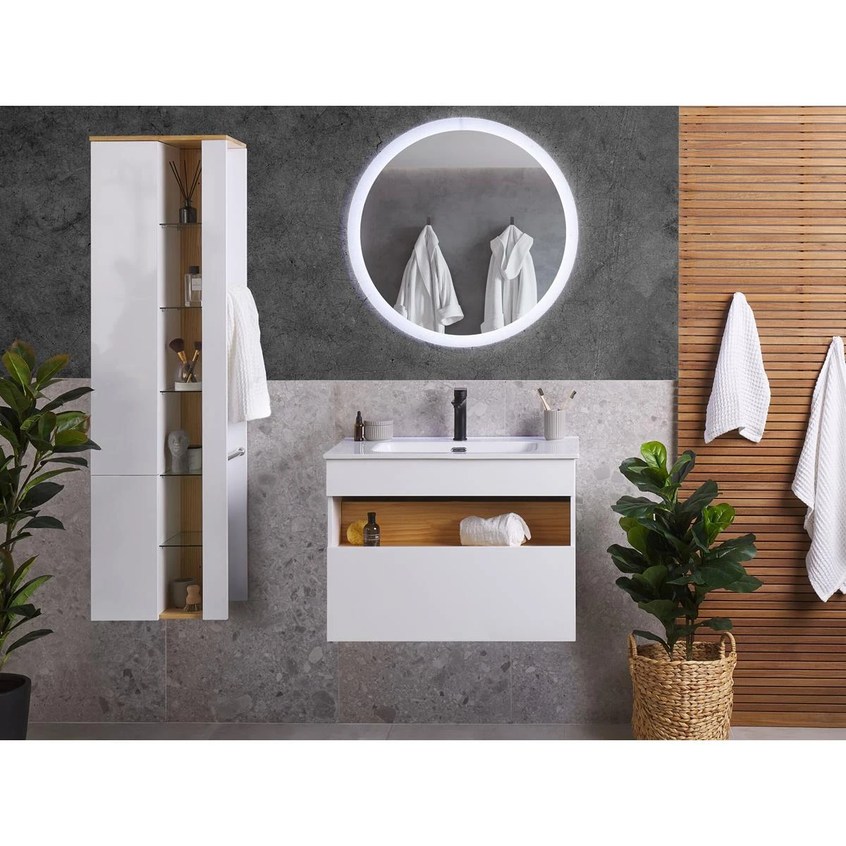 Beliani - FIGUERES - Badkamermeubel - Wit - MDF - Afbeelding 2