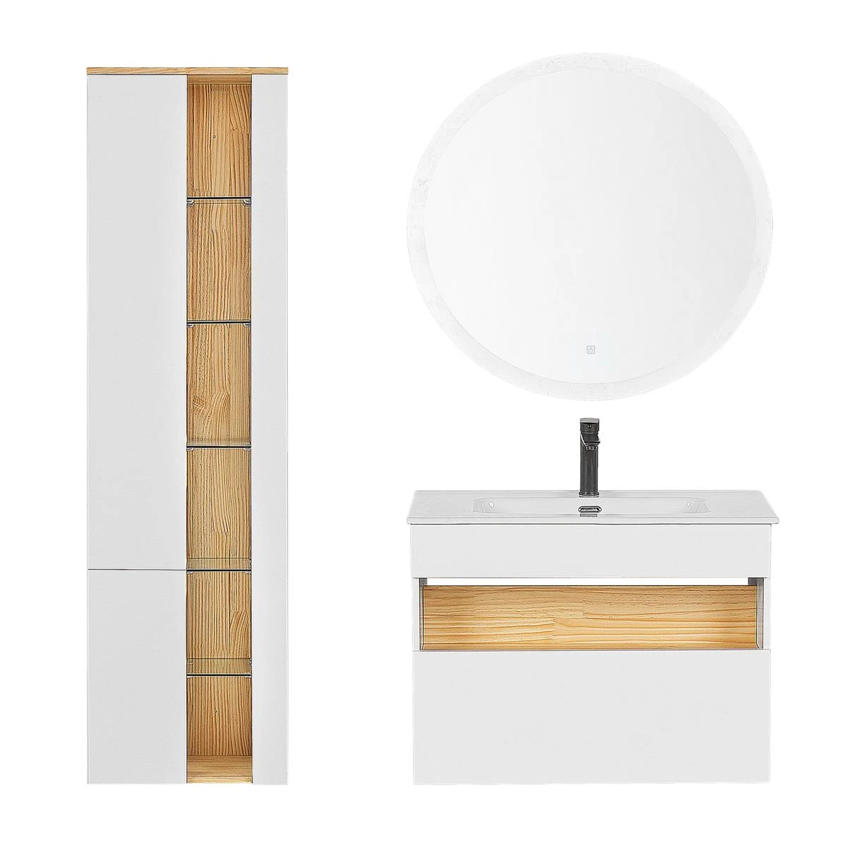 Beliani - FIGUERES - Badkamermeubel - Wit - MDF - Afbeelding 3