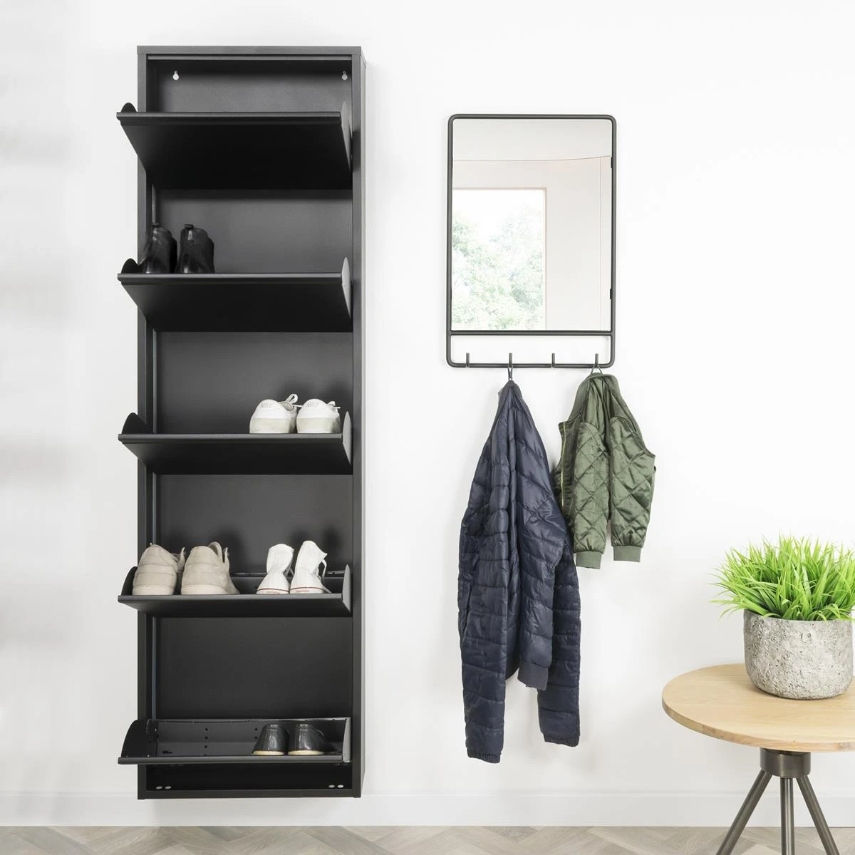 Spinder Design Billy 5 Schoenenkast - Zwart - Afbeelding 2