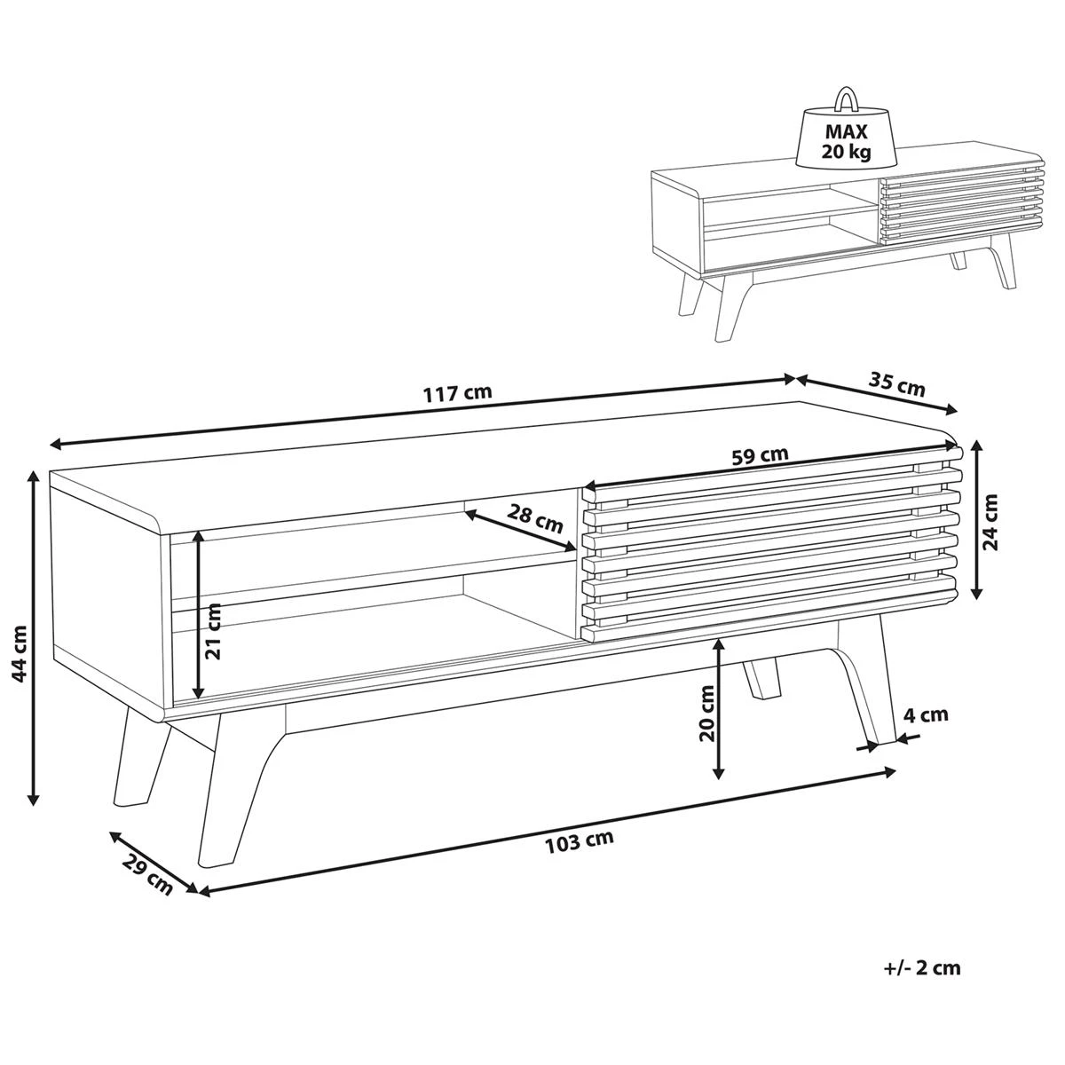 Beliani - TOLEDO - TV-meubel - Donkere Houtkleur - MDF - Afbeelding 11