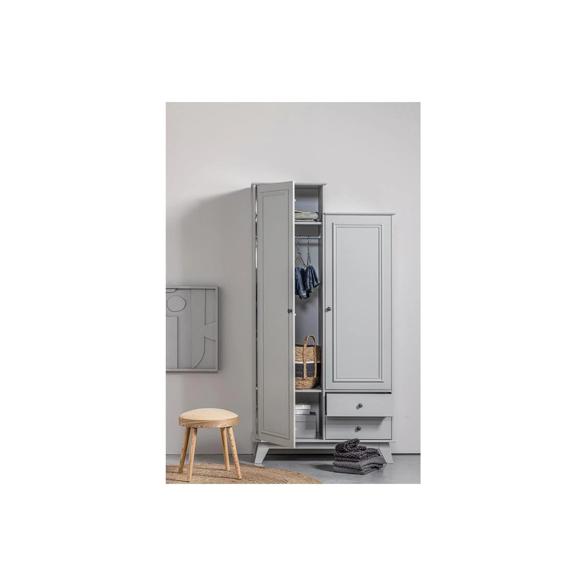 WOOOD Lily Garderobekast - Grenen - Clay - 190x98x41 - Afbeelding 2