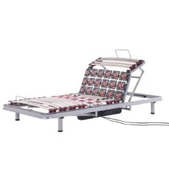 Beliani-MOON-Elektrische Lattenbodem-Zilver-90 X 200 Cm-Staal