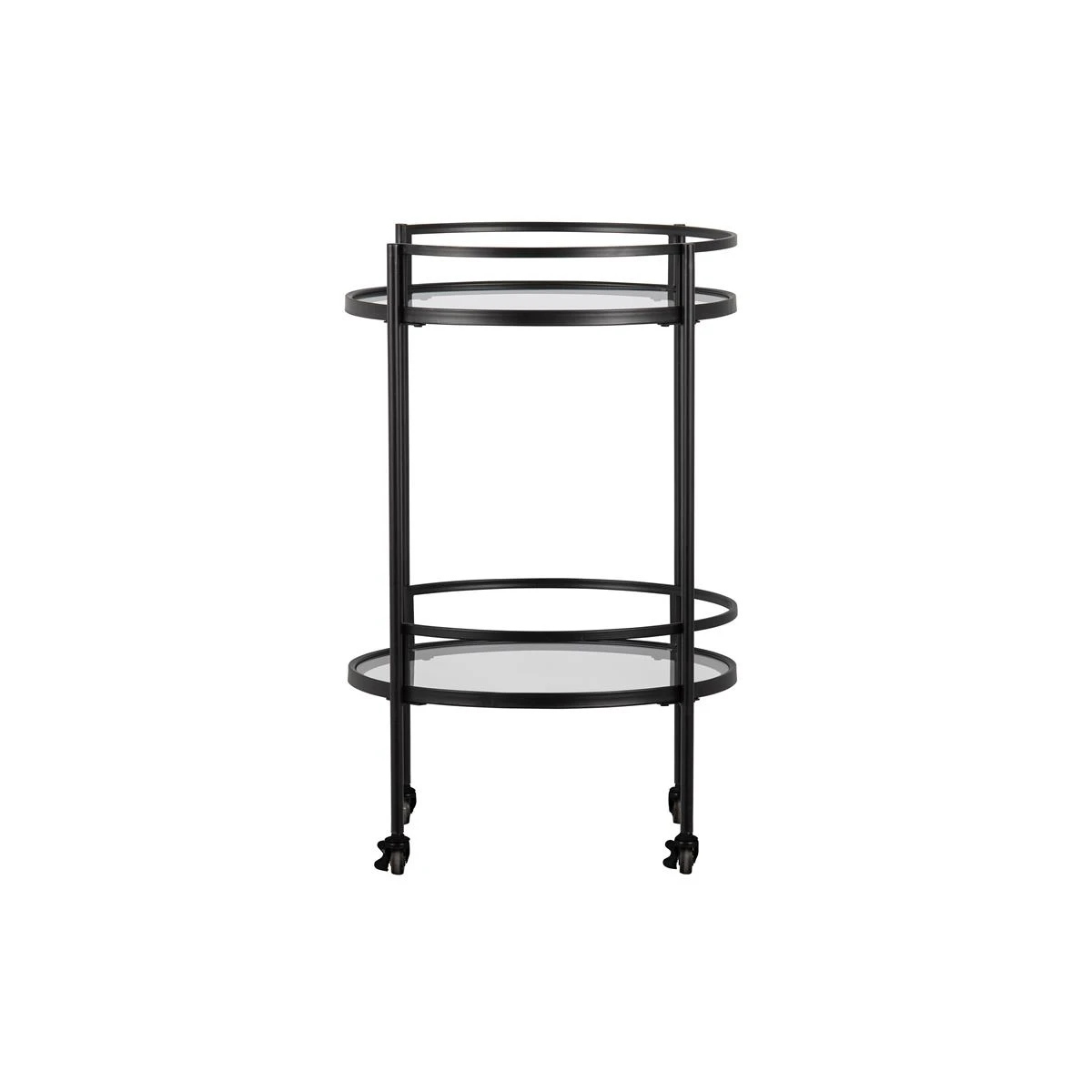 WOOOD Exclusive Zora Trolley - Metaal|Glas - Zwart - 79x50x50 - Afbeelding 4