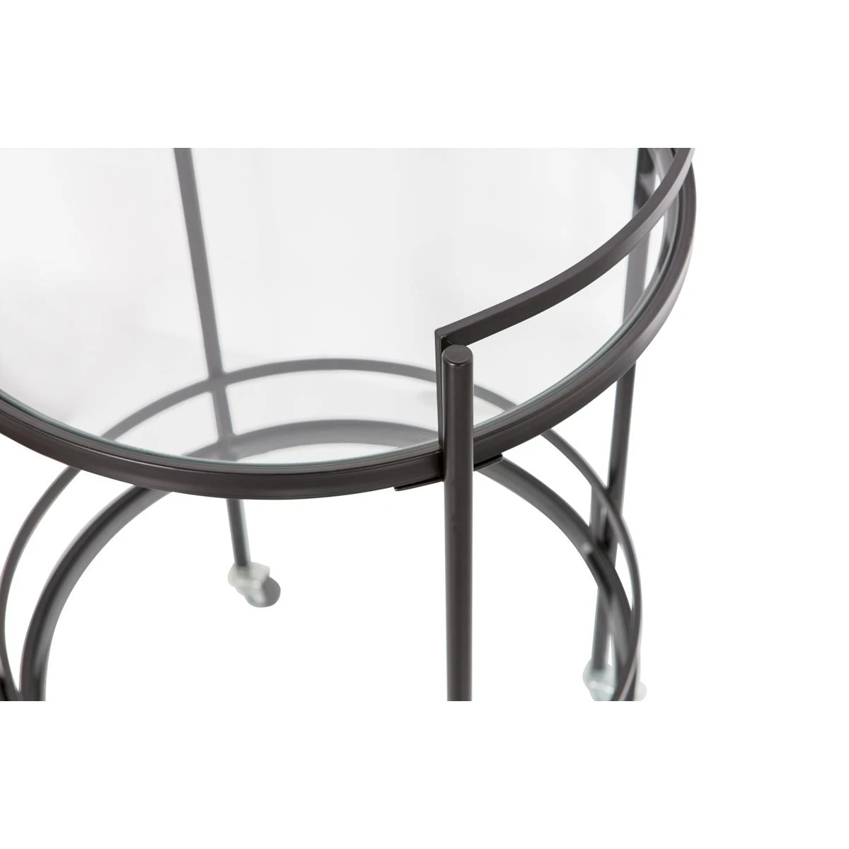 WOOOD Exclusive Zora Trolley - Metaal|Glas - Zwart - 79x50x50 - Afbeelding 5