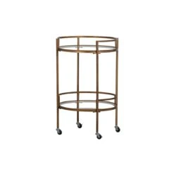 WOOOD Exclusive Zora Trolley - Metaal|Glas - Antique Brass - 79x50x50