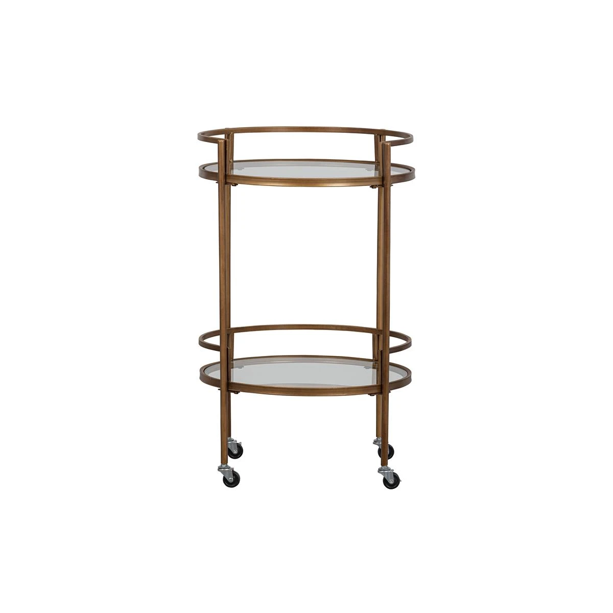 WOOOD Exclusive Zora Trolley - Metaal|Glas - Antique Brass - 79x50x50 - Afbeelding 4