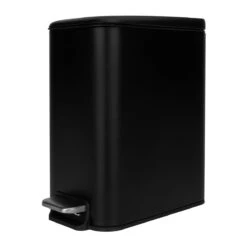 QUVIO Prullenbak Vierkant - 5L - Metaal - Zwart