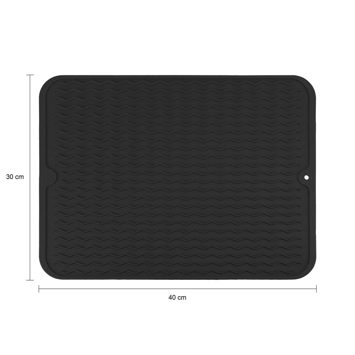 QUVIO Afdruipmat - Silicoon - Zwart - Afbeelding 4