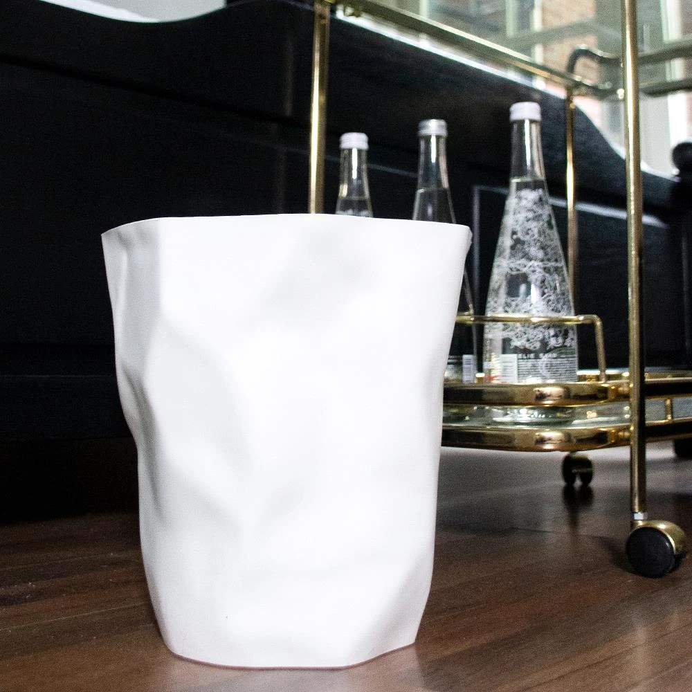 QUVIO Prullenbak Gekreukt Design Wit - Afbeelding 2