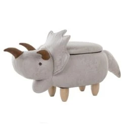 Beliani - TRICERATOPS - Hocker - Grijs - Polyester