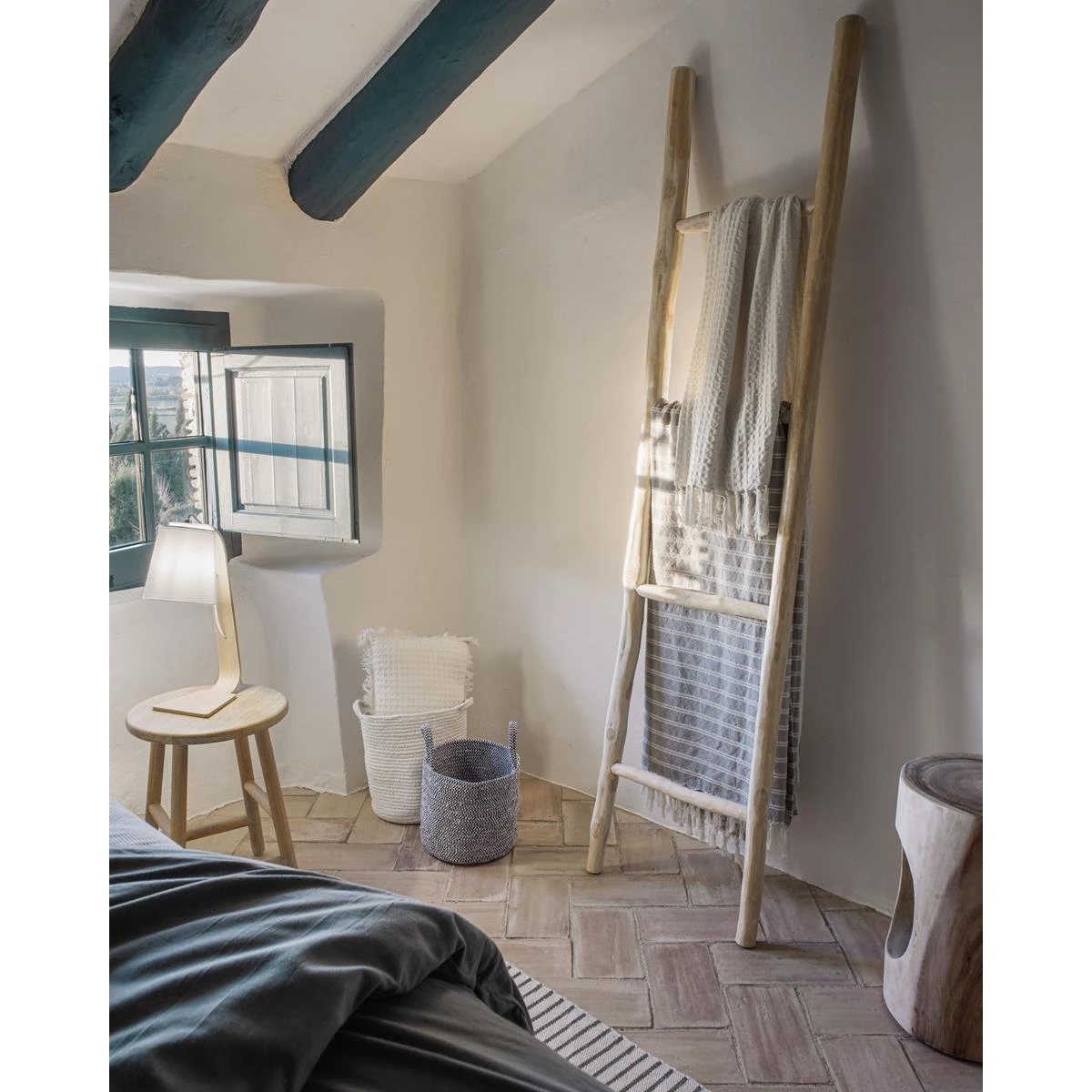 Kave Home - Witte Mand Abeni Van 100% Katoen 30 Cm - Afbeelding 2