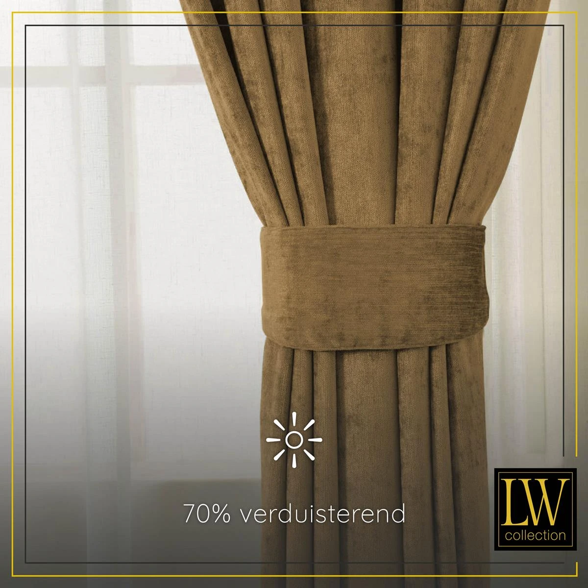 LW Collection Kant En Klaar Gordijnen Bruin 290x270cm - Afbeelding 7